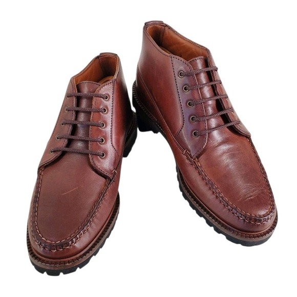 Vtg Alden Cape Cod Chukka Moc Toe Boots Men 8 D Brown Commando Lug Sole USA 8426 - Picture 1 of 16